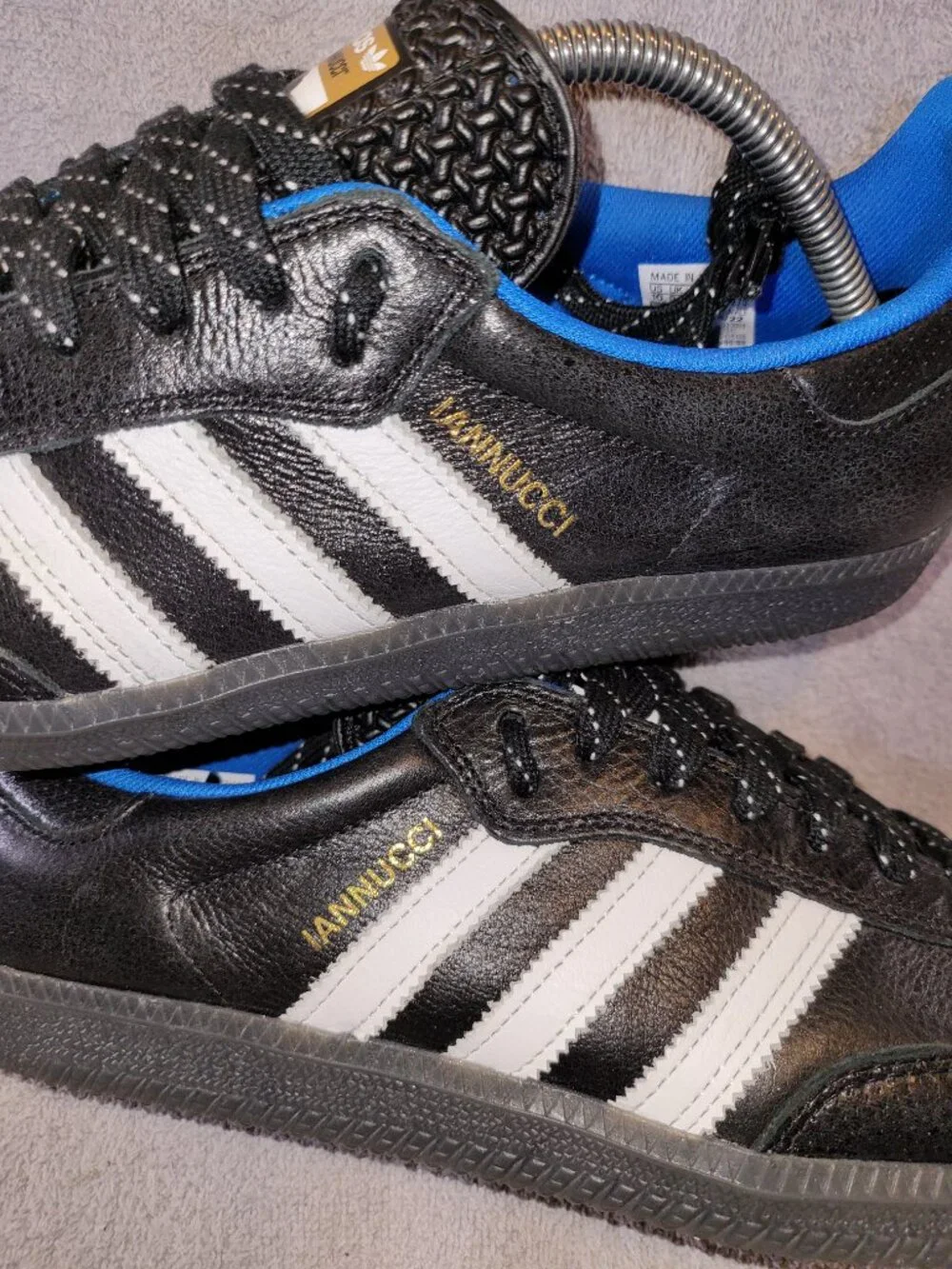 Adidas Samba ADV Gino Lannucci x RYR Black Blue Bird Gum Men's Size 10 Sneakers
